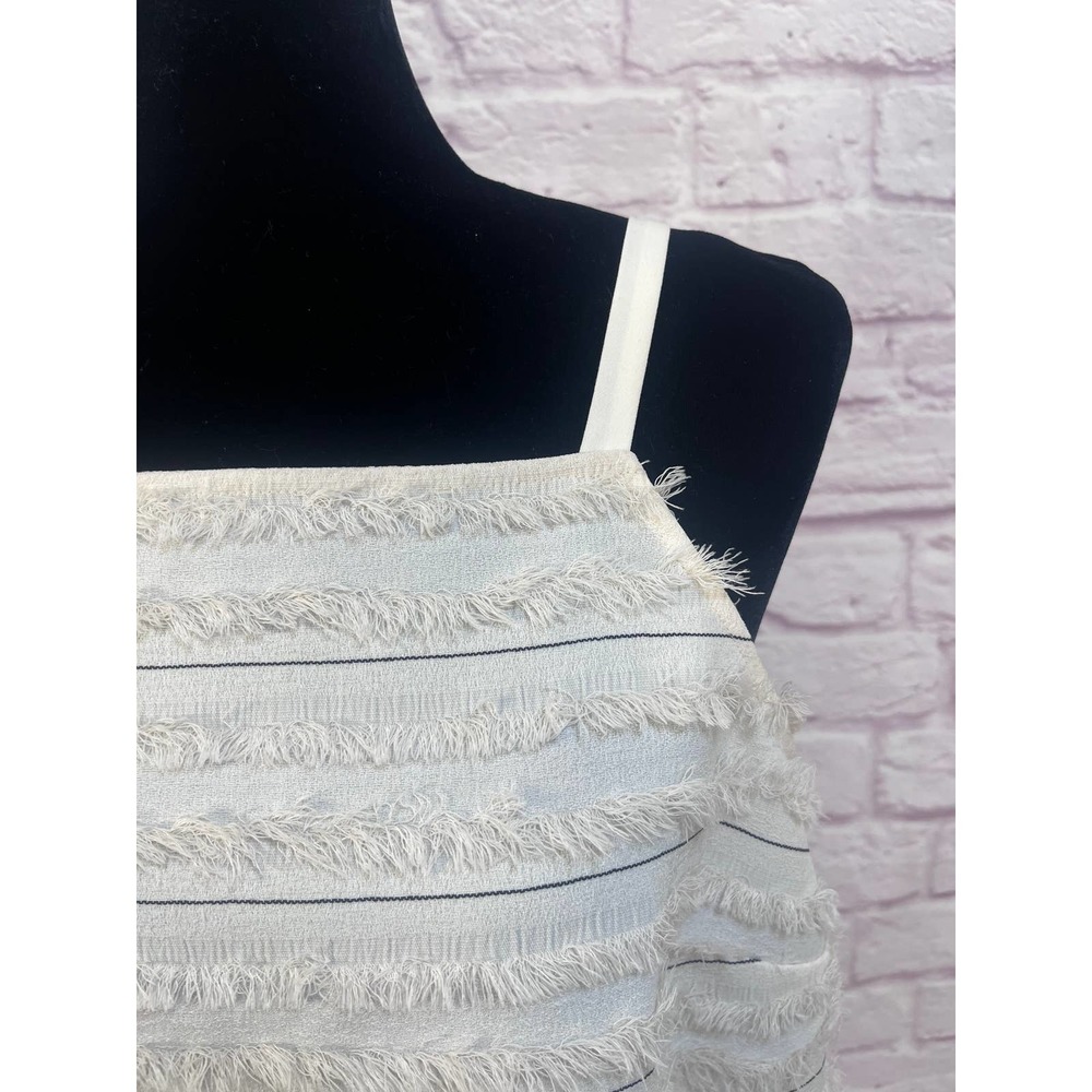 Anthropologie Maeve Cream Sleeveless Eyelash Blouse Size 12 - Picture 5 of 9